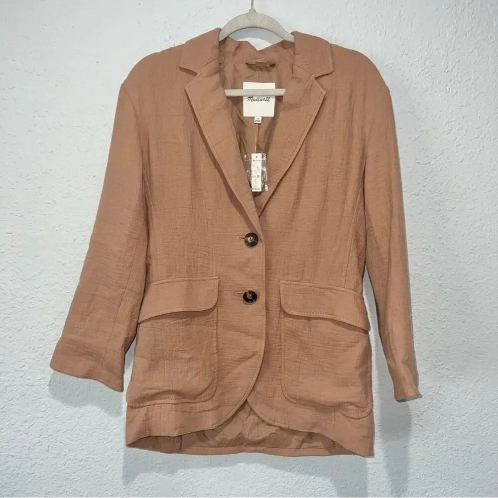 Madewell Cotton-Linen Relaxed Larsen Blazer